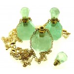 Green Fluorite Genuine Gemstone Cut Scent Bottle Pendant